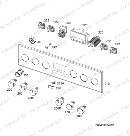 Схема №1 EKI54503OX с изображением Переключатель для плиты (духовки) Aeg 3425875022