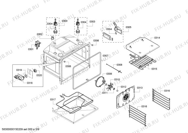 Схема №1 ME302EP с изображением Модуль управления для плиты (духовки) Bosch 00650428