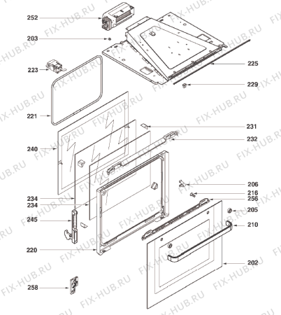 Взрыв-схема плиты (духовки) Asko OP8651s EU   -Electric oven (200128, 8X3134) - Схема узла 03