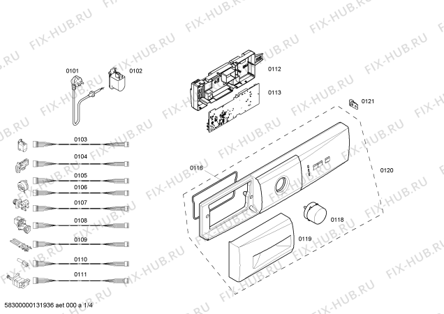 Схема №2 WM08E050TH с изображением Ручка выбора программ для стиралки Bosch 00610059