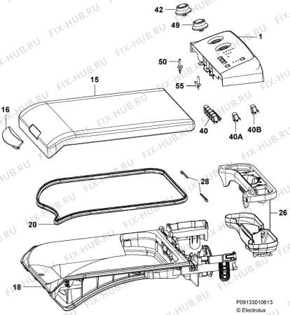 Взрыв-схема стиральной машины Electrolux EWB126219W - Схема узла Command panel 037