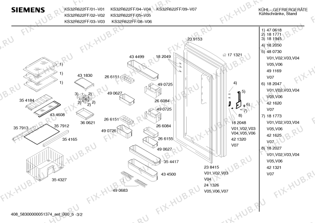 Взрыв-схема холодильника Siemens KS32R622FF - Схема узла 02