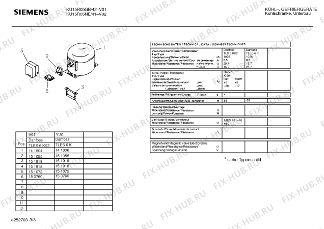 Взрыв-схема холодильника Siemens KU15R05NE - Схема узла 03