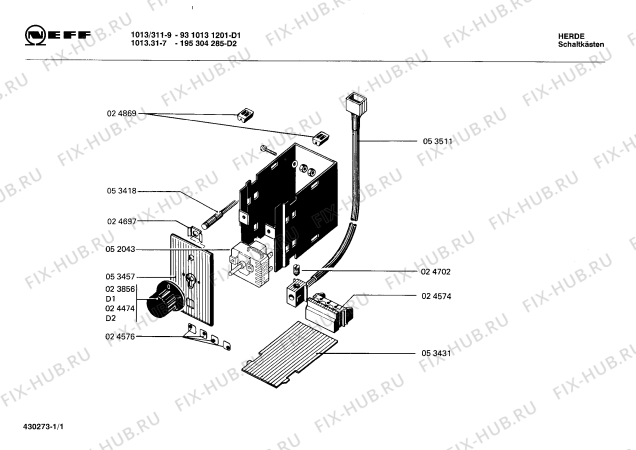 Схема №1 195304285 1013.31-7 с изображением Переключатель для электропечи Bosch 00024474