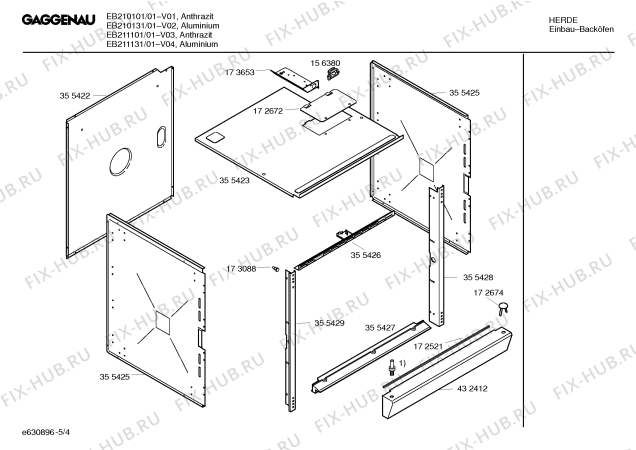 Взрыв-схема плиты (духовки) Gaggenau EB210101 - Схема узла 04