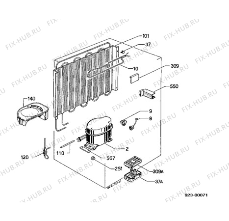Взрыв-схема холодильника Juno KFT160 - Схема узла Functional parts