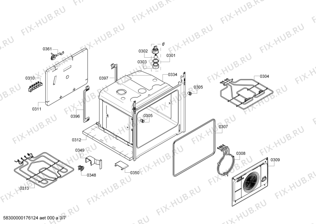 Схема №1 HCE764321U с изображением Кабель для духового шкафа Bosch 00624071