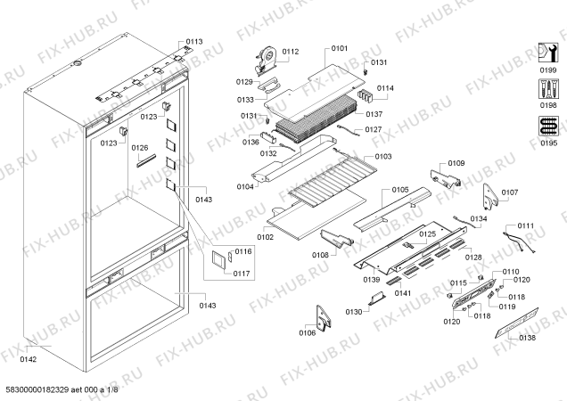 Схема №1 RF411301 с изображением Компрессор для холодильной камеры Siemens 00145945