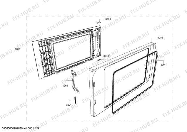 Взрыв-схема плиты (духовки) Bosch BFL634GB1 - Схема узла 02