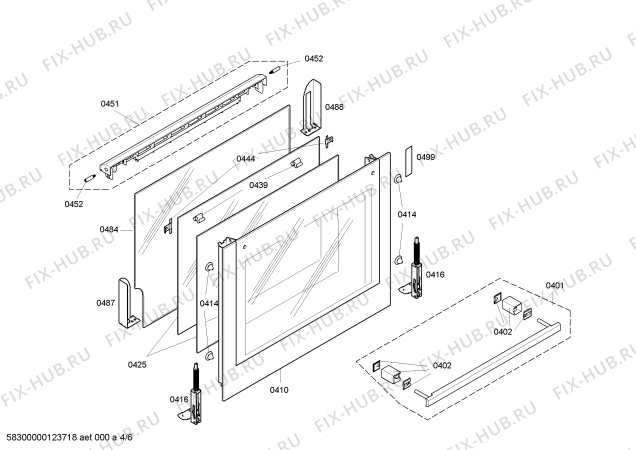 Взрыв-схема плиты (духовки) Bosch HBN430521A - Схема узла 04