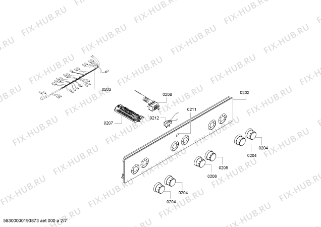 Схема №2 HAF010BR0 с изображением Коллектор для электропечи Bosch 00774575