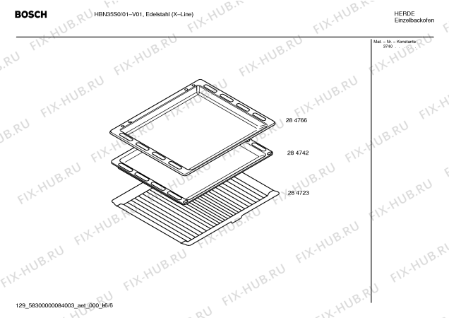 Схема №1 HBN35S0 с изображением Инструкция по эксплуатации для плиты (духовки) Bosch 00527621