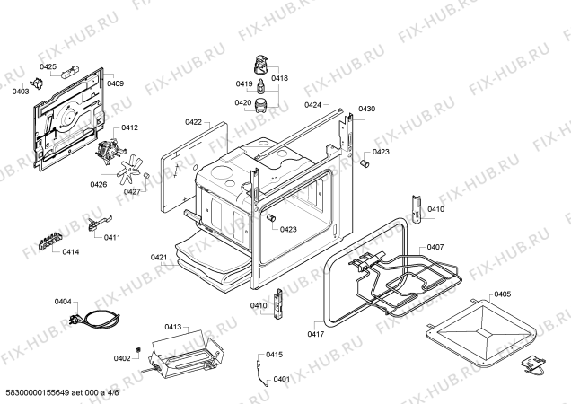 Взрыв-схема плиты (духовки) Bosch HGG933150J - Схема узла 04