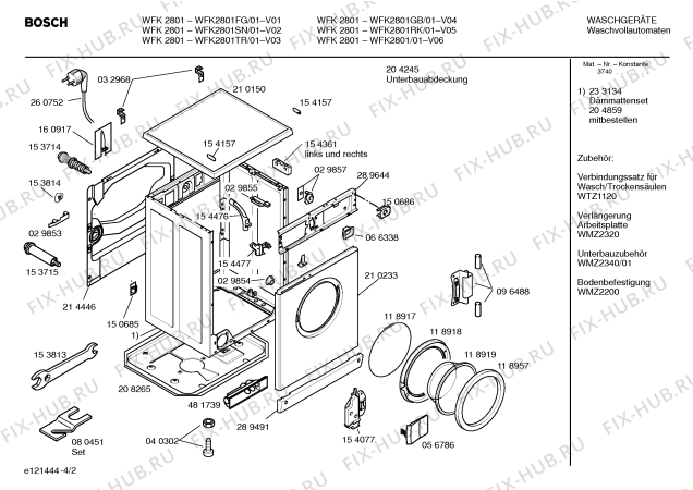 Схема №1 WFK2801RK WFK2801 с изображением Вкладыш в панель для стиралки Bosch 00351847