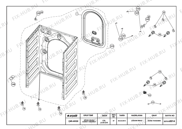 Схема №1 BEKO WMB61021S (7131341100) с изображением Декоративная панель для стиралки Beko 2828119124