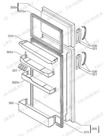 Взрыв-схема холодильника Aeg OKO-S.2450DT - Схема узла Door 003