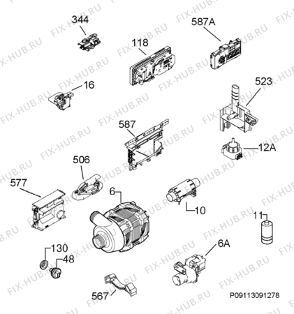 Взрыв-схема посудомоечной машины Juno Electrolux JSI66333XR - Схема узла Electrical equipment 268