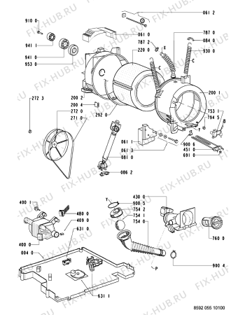 Схема №1 AWO 9161 с изображением Блок управления для стиралки Whirlpool 481227628421