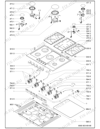 Схема №1 AKT 637/IX с изображением Пламярассекатель для плиты (духовки) Whirlpool 481236068774