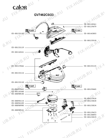 Схема №1 GV7462C0/23 с изображением Рукоятка для утюга (парогенератора) Calor CS-00142803