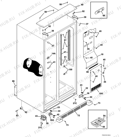 Взрыв-схема холодильника Aeg Electrolux S756281KG3 - Схема узла Housing 001