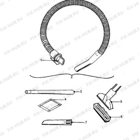 Взрыв-схема пылесоса Electrolux Z1252 - Схема узла Hose