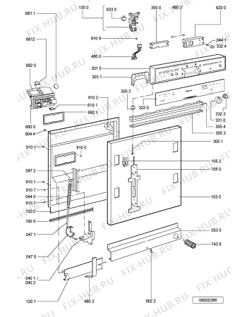 Схема №1 GSI 6988 C-WS с изображением Панель для посудомойки Whirlpool 481245371321