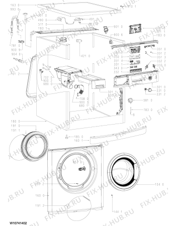 Схема №1 MFW 1207 DWT с изображением Модуль (плата) для стиральной машины Whirlpool 481010812549