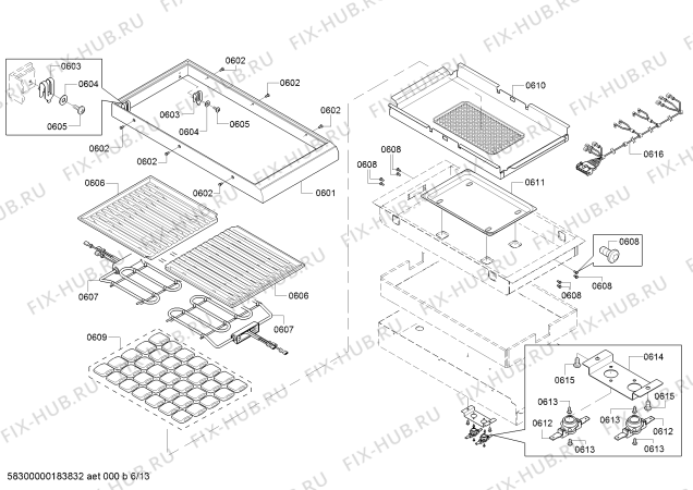 Схема №1 PRD486NLHC с изображением Панель управления для плиты (духовки) Bosch 00713793