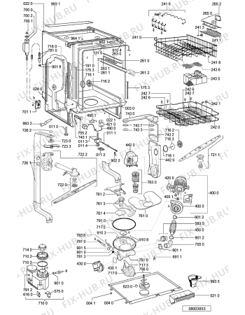 Схема №1 ADG 8976 WH с изображением Панель для электропосудомоечной машины Whirlpool 481245372641