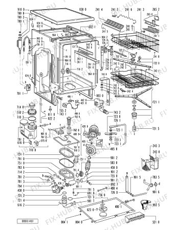Схема №1 ADP 931/1 WH с изображением Обшивка для электропосудомоечной машины Whirlpool 481231018295