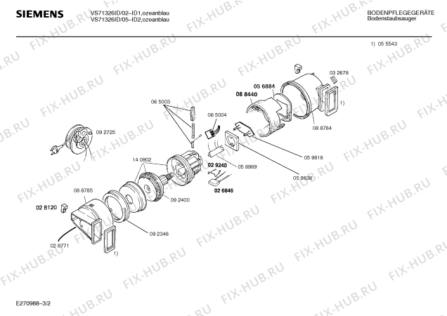 Схема №1 VS71326AA OLYMPIC EDITION с изображением Нижняя часть корпуса для пылесоса Siemens 00284027