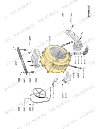 Схема №1 AWI 312 HK с изображением Порошкоприемник (дозатор) для стиралки Whirlpool 481241870046