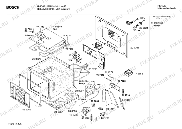 Схема №1 HMG9720 с изображением Панель управления для свч печи Bosch 00360282