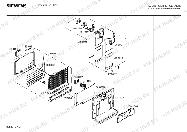 Схема №1 KG36S120IE с изображением Дверь для холодильника Siemens 00236528