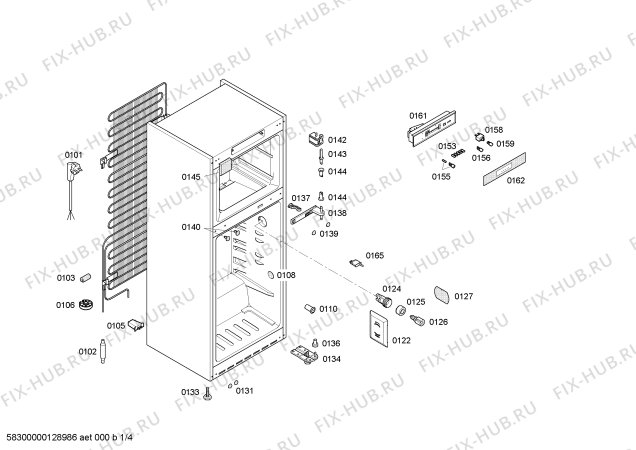 Схема №1 KDN30X01GB Exxcell с изображением Дверь морозильной камеры для холодильника Bosch 00478723