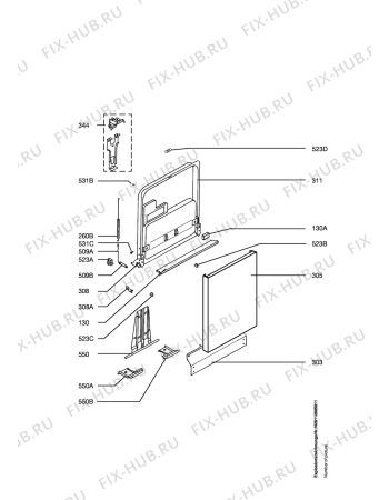 Взрыв-схема посудомоечной машины Aeg Electrolux FAV60850BIM - Схема узла Door 003