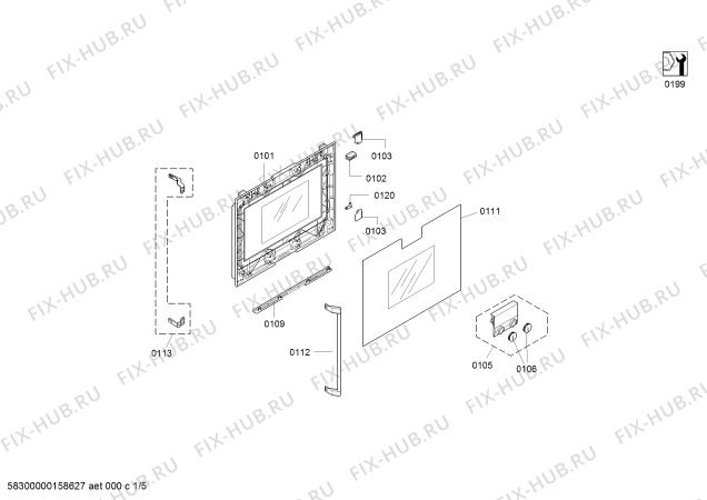 Схема №1 BS471111E с изображением Крепежный набор для плиты (духовки) Bosch 00625029
