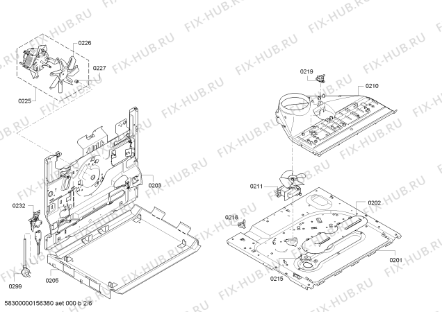 Взрыв-схема плиты (духовки) Bosch HBA33B520W - Схема узла 02