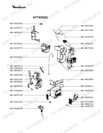 Взрыв-схема микроволновой печи Moulinex AY742N(0) - Схема узла MP002302.6P2