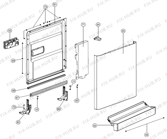 Взрыв-схема посудомоечной машины Gorenje GU8225W(388430, UNPT21T1) - Схема узла 07