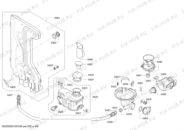 Схема №1 SMD50E82EU с изображением Модуль управления для электропосудомоечной машины Bosch 00656865