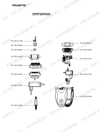 Схема №1 EP5720F0/23 с изображением Элемент корпуса для бритвы (эпилятора) Rowenta CS-00139545
