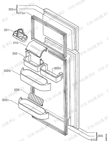 Взрыв-схема холодильника Corbero FD5560S - Схема узла Door 003
