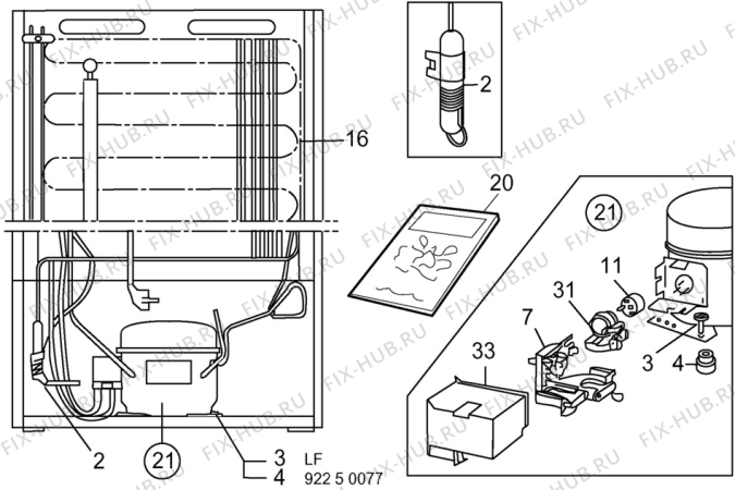 Взрыв-схема холодильника Electrolux TW432G - Схема узла C10 Cold, users manual