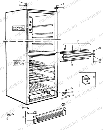 Взрыв-схема холодильника Electrolux TR1175S - Схема узла C10 Cabinet