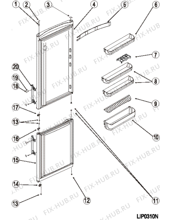 Взрыв-схема холодильника Hotpoint-Ariston HBM11813SH (F074540) - Схема узла