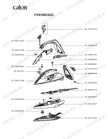 Схема №1 FV5195C0/23 с изображением Ручка для электропарогенератора Tefal CS-00121198