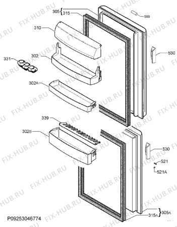 Взрыв-схема холодильника Rosenlew RJP3355 - Схема узла Door 003