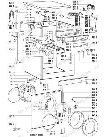 Схема №1 WA 4560/WS-B с изображением Обшивка для стиральной машины Whirlpool 481245219898
